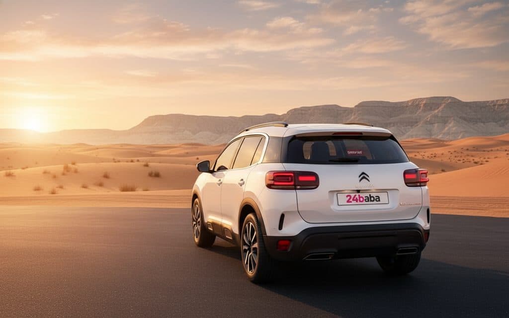 Citroen C5 2023 White rear view showing taillights