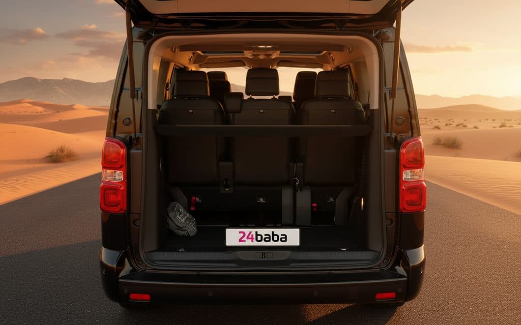 Citroen Spacetourer 2023 Black rear view showing taillights