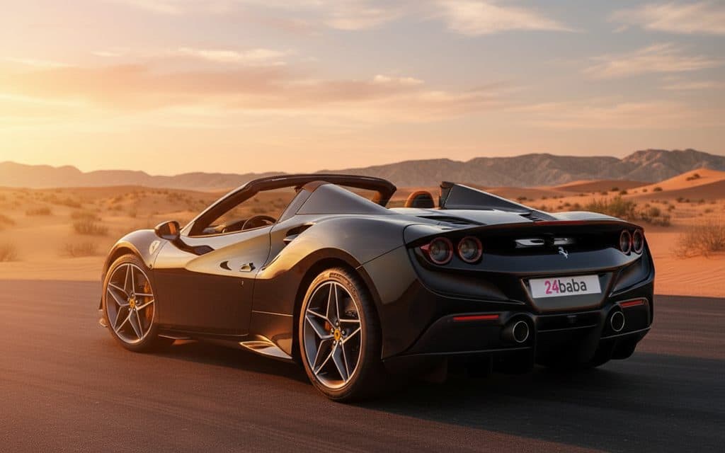 Ferrari F8 2023 Black rear view showing taillights