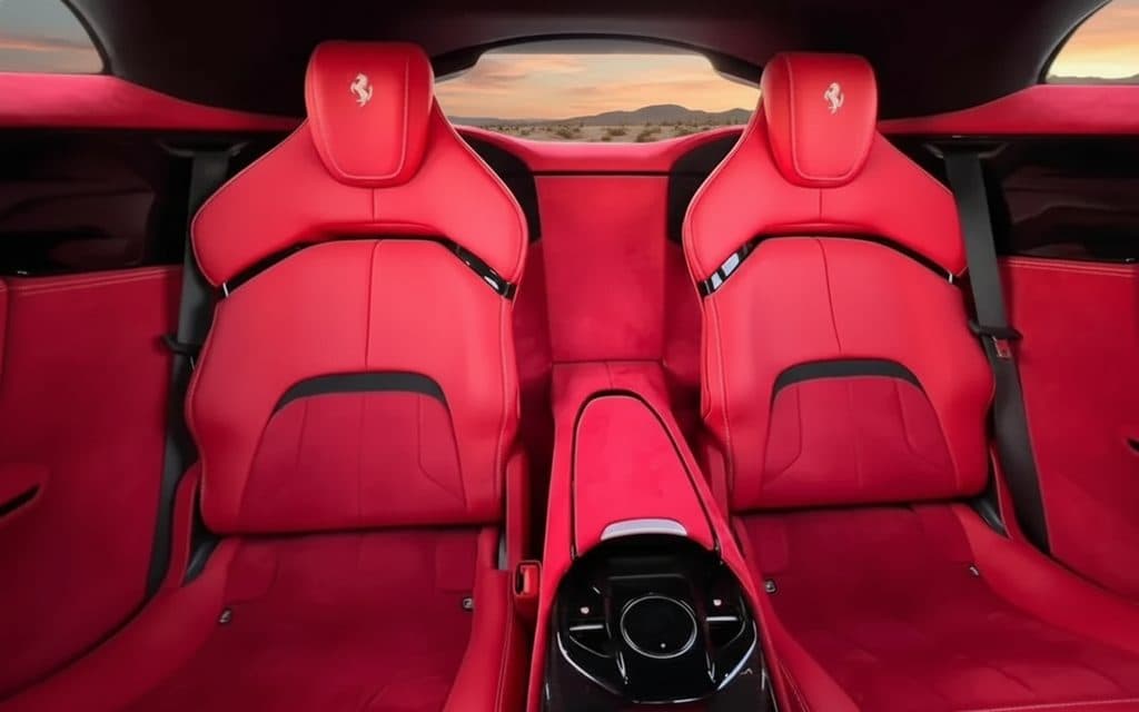 Ferrari Purosangue 2024 leather seats and cabin