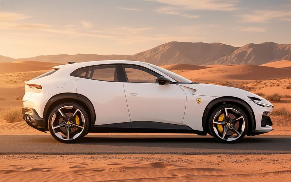 Ferrari Purosangue 2024 White side profile