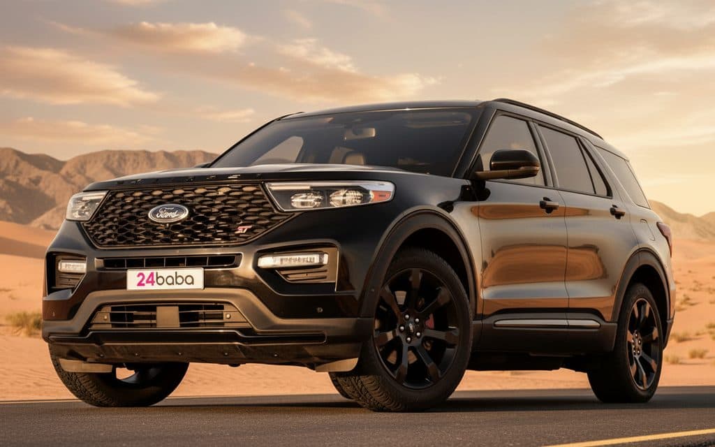 Ford Explorer 2021 Black cover image – rental in Dubai