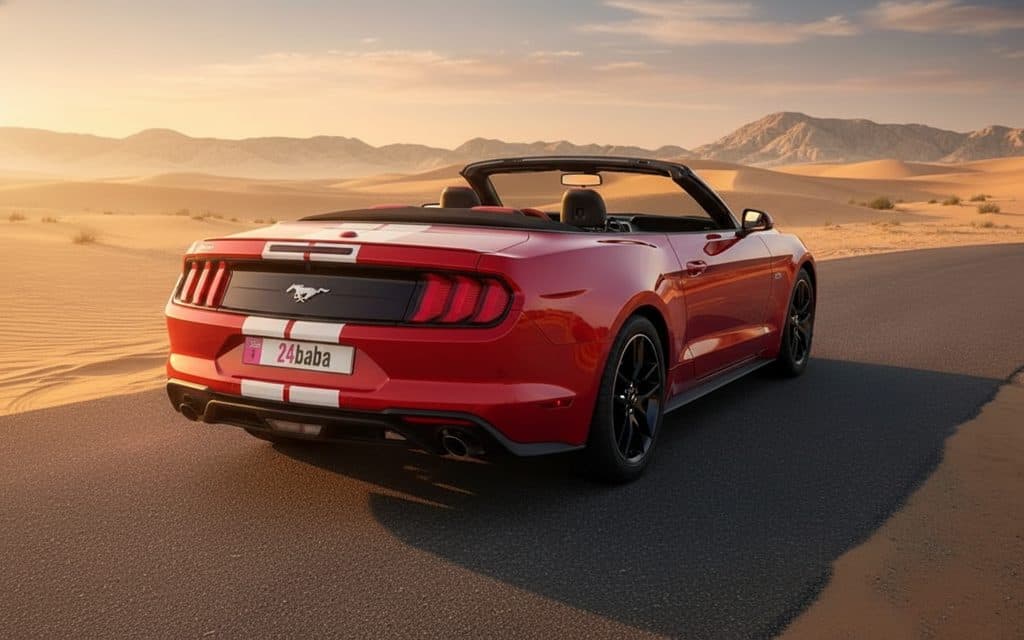 Ford Mustang 2021 Red rear view showing taillights
