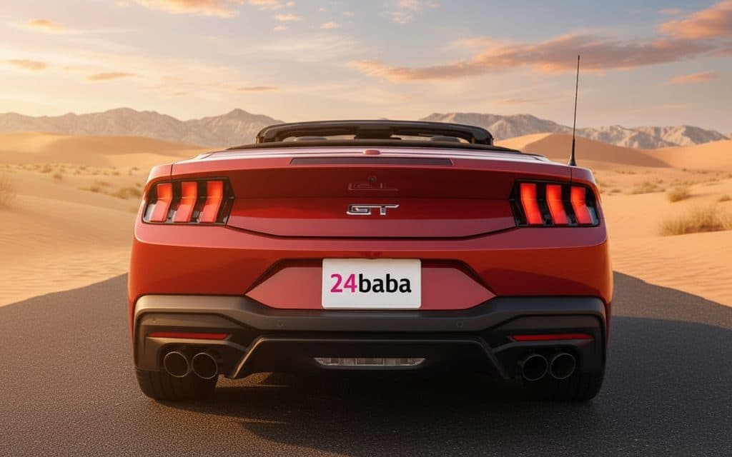 Ford Mustang 2025 Red rear view showing taillights