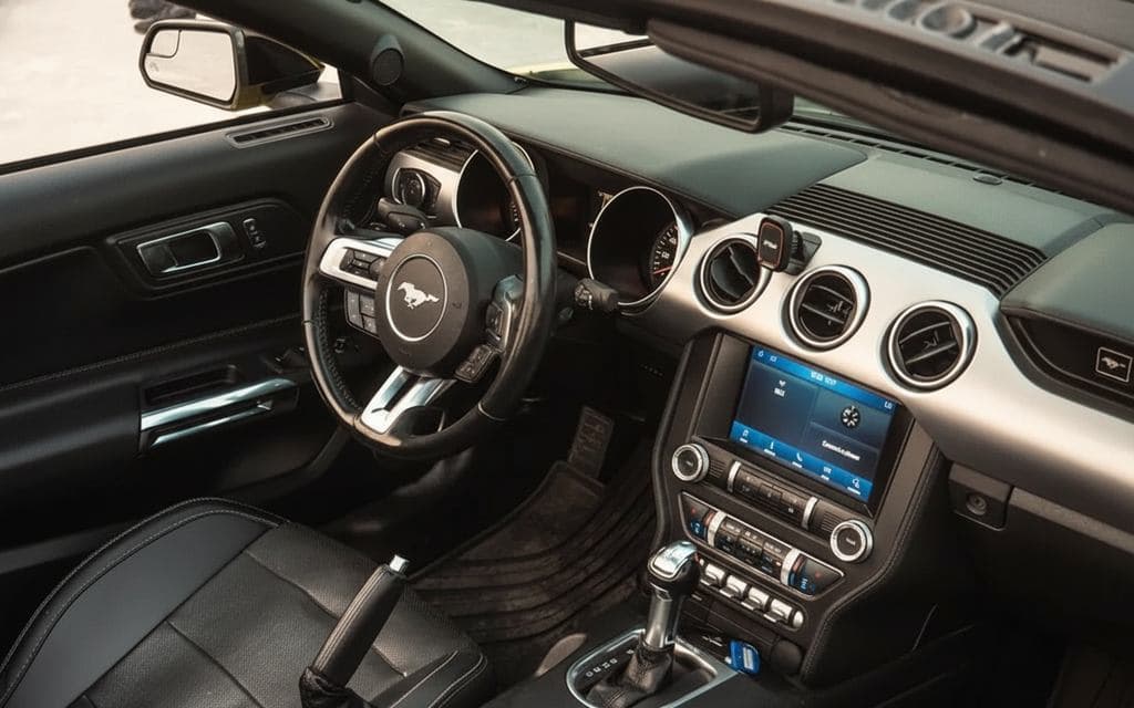 Ford Mustang 2020 interior view showing trim – rental in Dubai