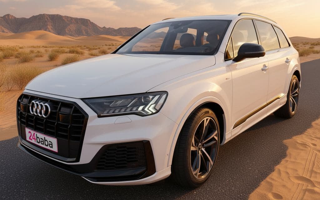 Audi Q7 2021 White - rental in Dubai