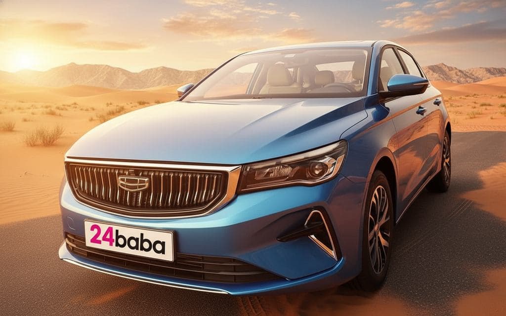 Geely Emgrand 2024 Blue front view with headlights