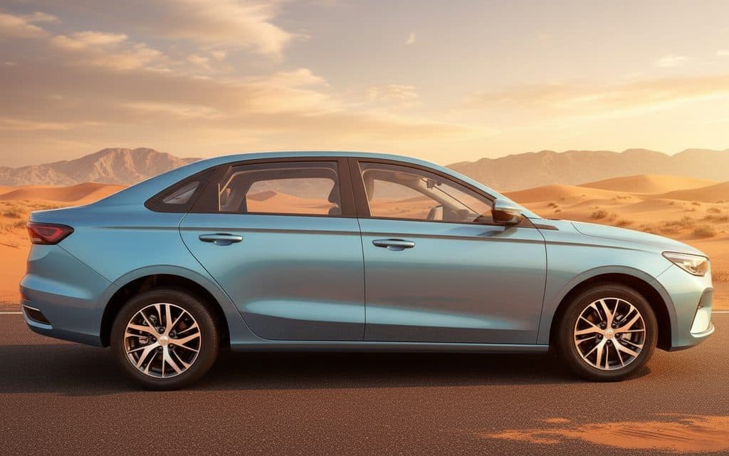 Geely Emgrand 2024 Blue side profile