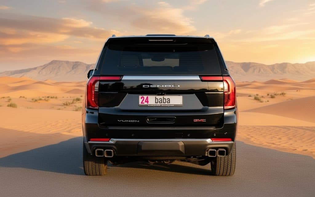 Gmc Yukon 2025 Black rear view showing taillights