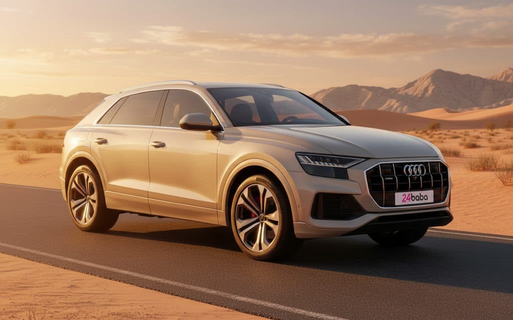 Audi Q8 2024 Beige -rental in Dubai
