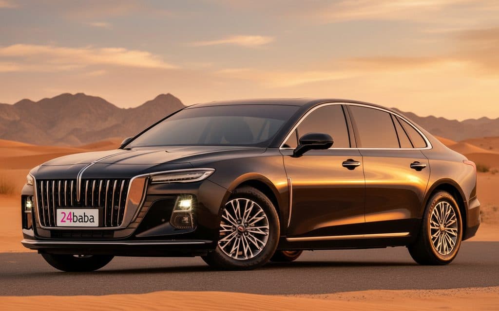 Hongqi H5 2024 Black front view with headlights