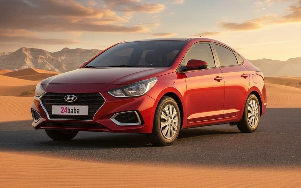 Hyundai Accent 2021 Red front view with headlights