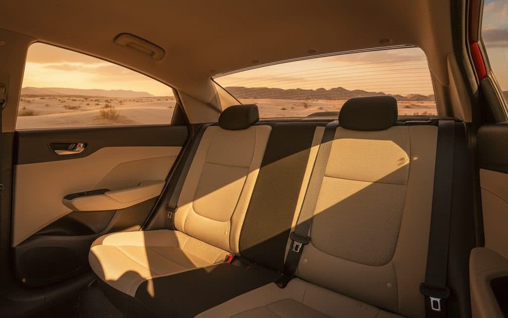 Hyundai Accent 2021 leather seats and cabin – rental in Dubai