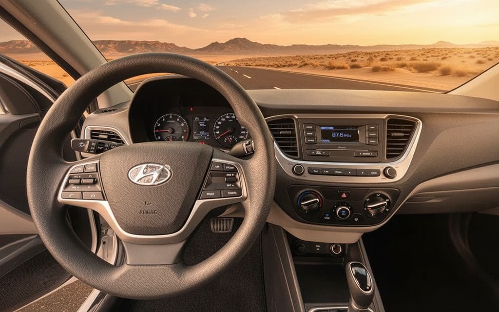 Hyundai Accent 2022 interior view showing trim