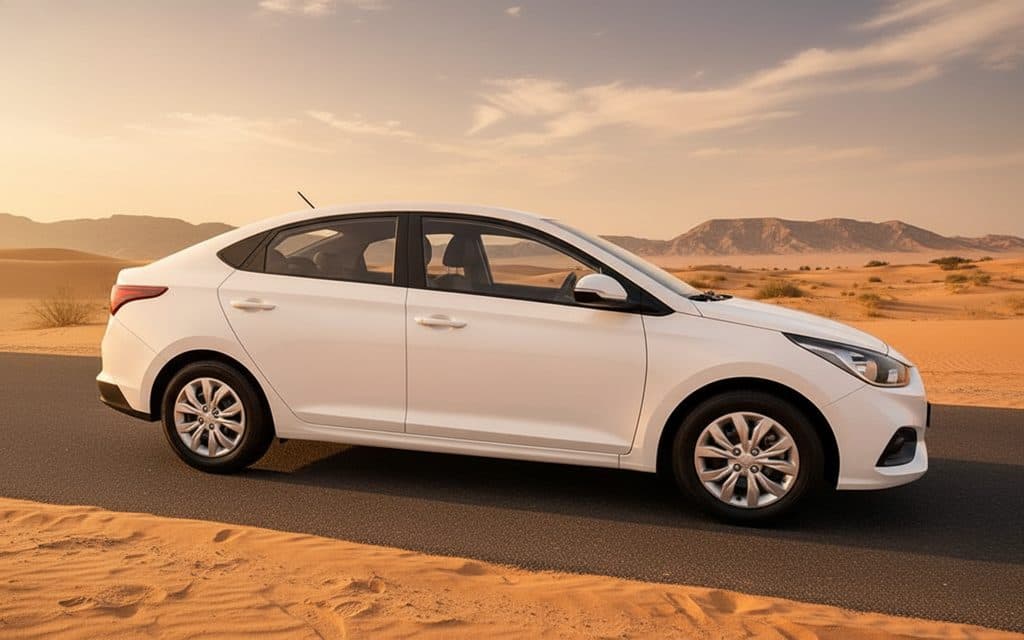 Hyundai Accent 2022 White side profile