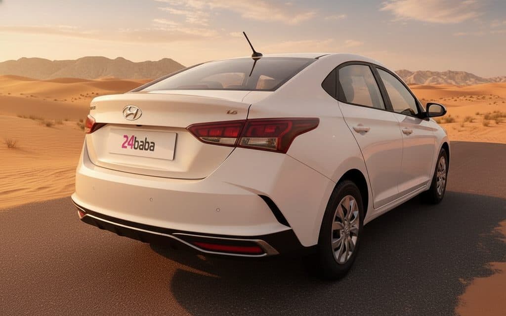 Hyundai Accent 2022 White rear view showing taillights