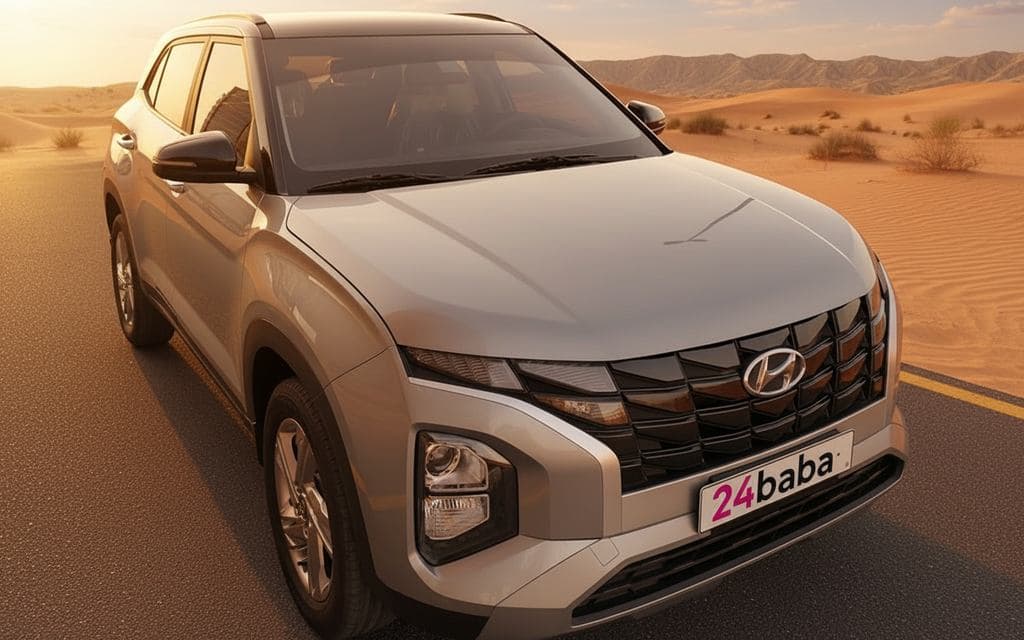 Hyundai Creta 2024 Grey front view with headlights