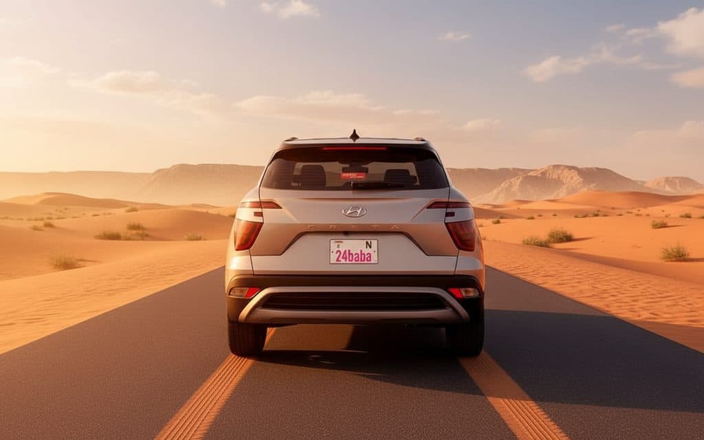 Hyundai Creta 2024 Grey rear view showing taillights