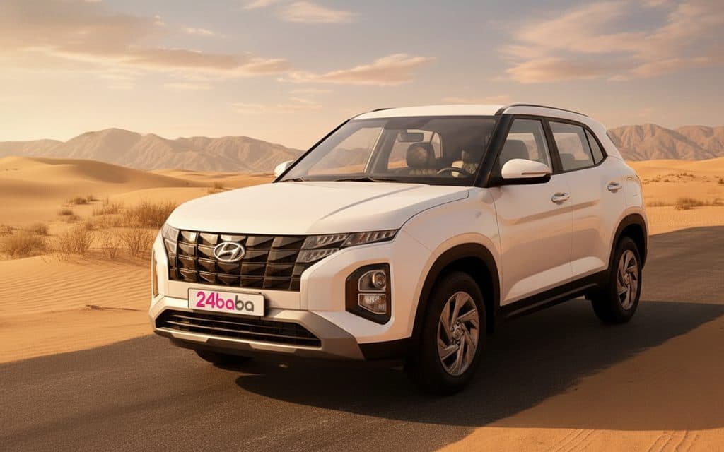 Hyundai Creta 2023 White front view with headlights
