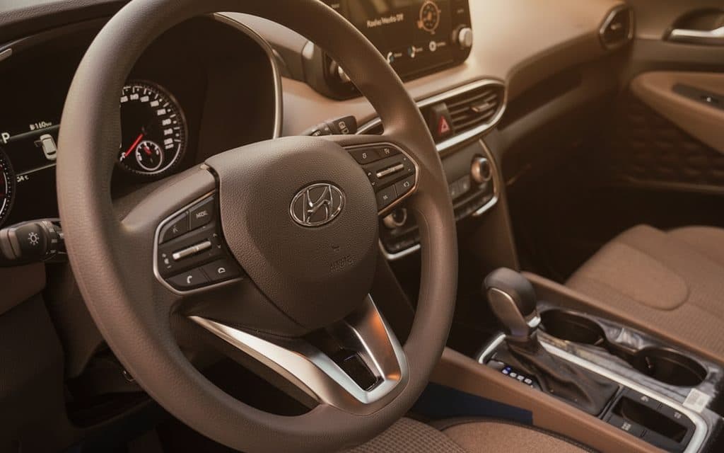 Hyundai SantaFe 2023 interior view showing trim