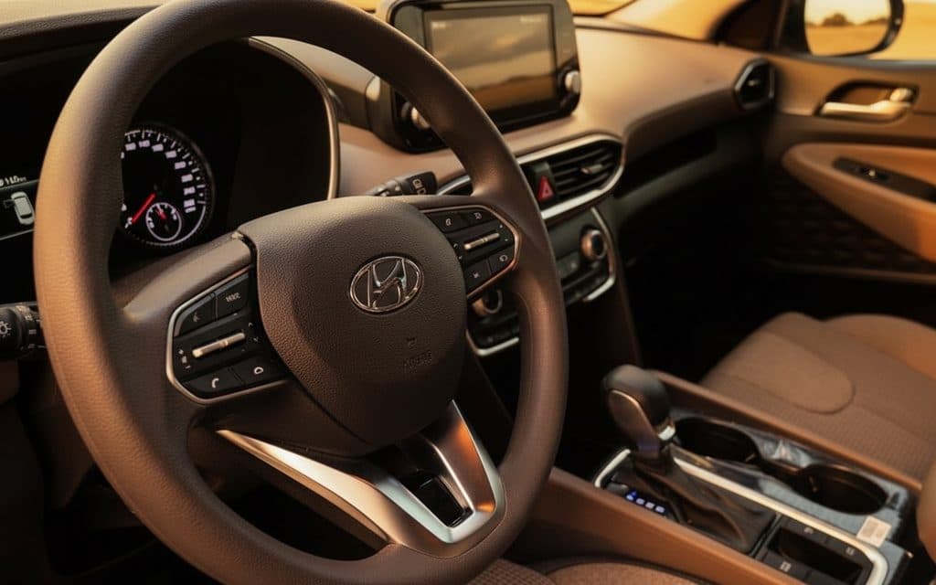 Hyundai SantaFe 2023 interior view showing trim