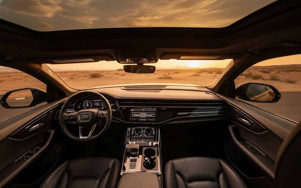 Audi Q8 2021 interior view showing trim