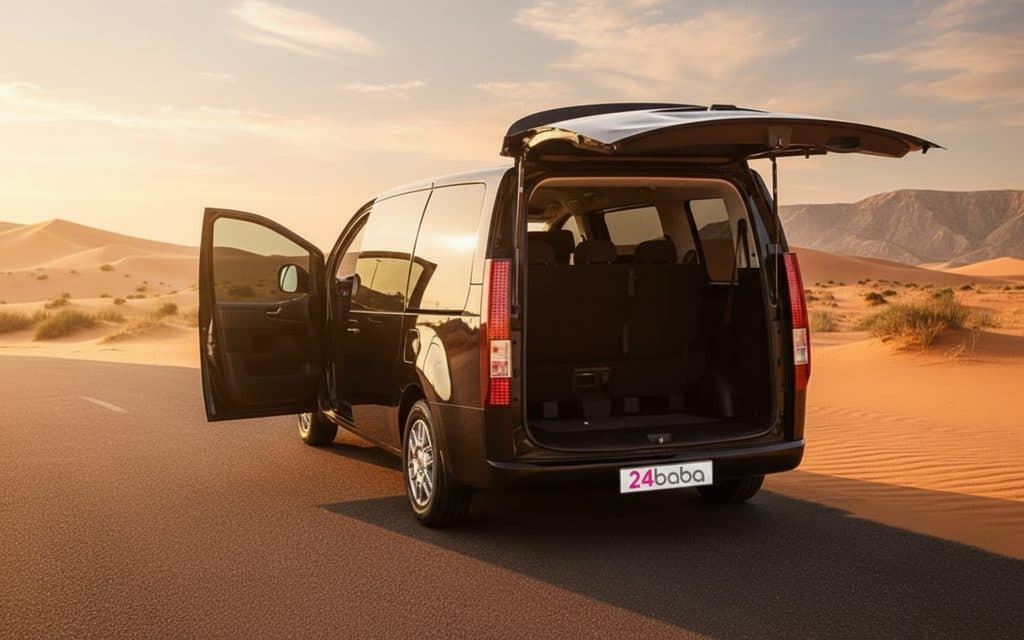 Hyundai Staria 2025 Black rear view showing taillights