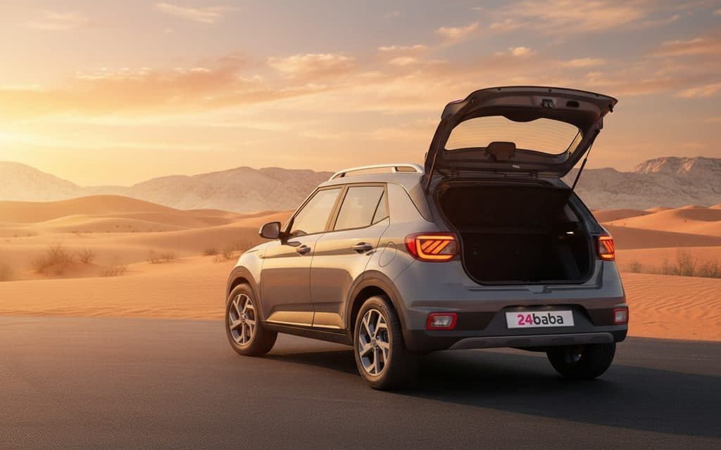 Hyundai Venue 2022 White rear view showing taillights