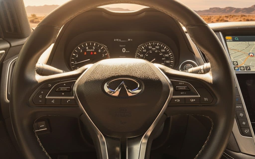 Infiniti Q60 2022 interior view showing trim