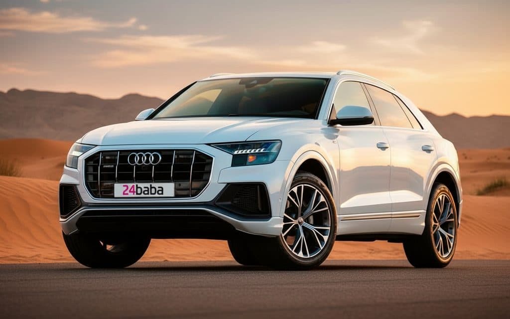 Audi Q8 2021 White - rental in Dubai