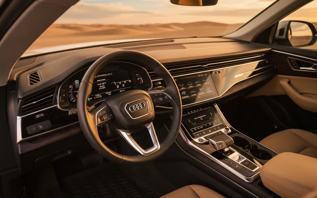 Audi Q8 2021 interior view showing trim