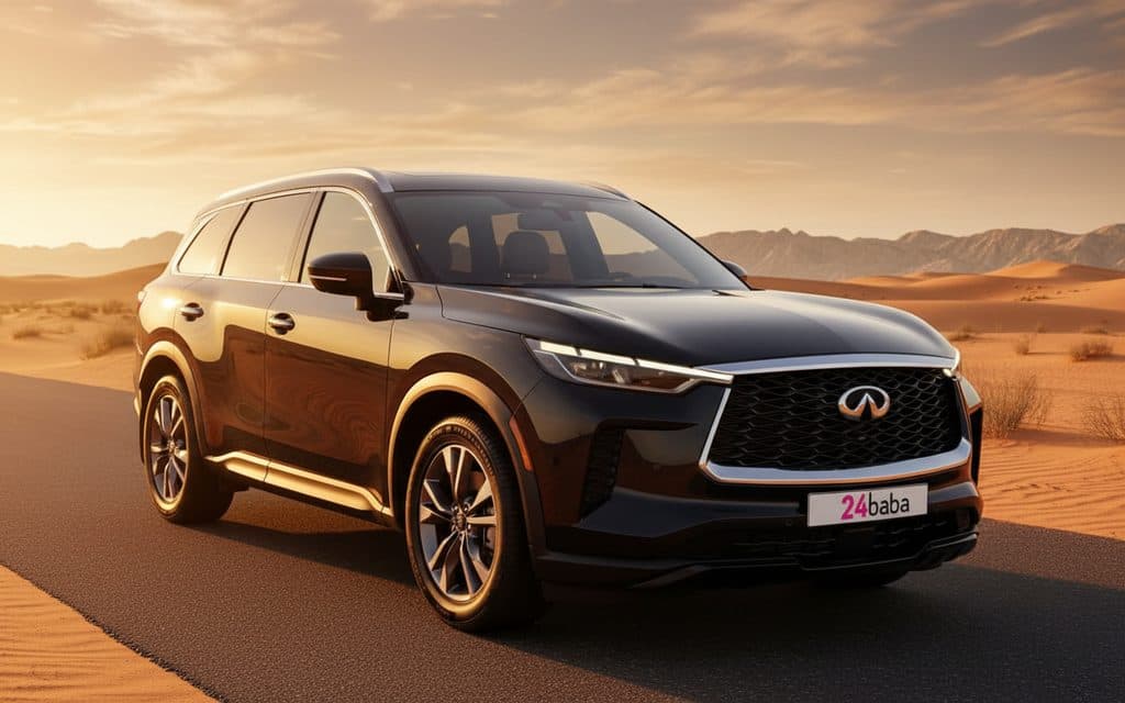 Infiniti Qx60 2023 Black front view with headlights