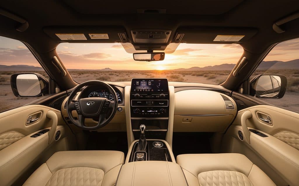 Infiniti Qx80 2022 dashboard and infotainment