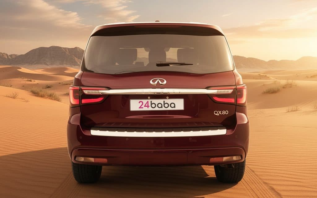 Infiniti Qx80 2022 Red rear view showing taillights