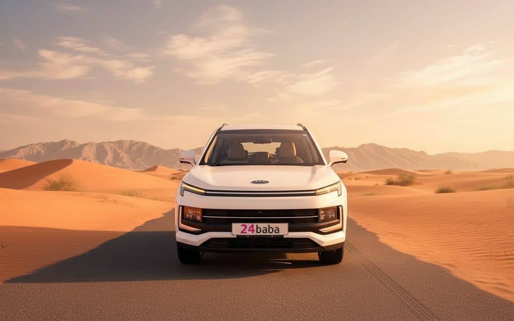 Jac Js4 2023 White front view with headlights