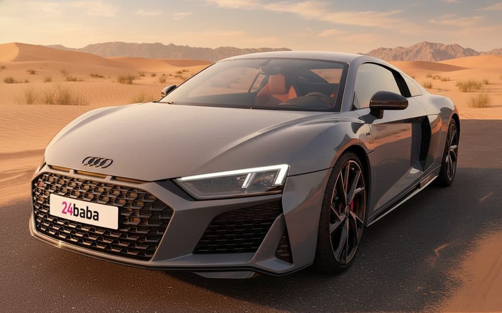 Audi R8 2021 Grey rental in Dubai