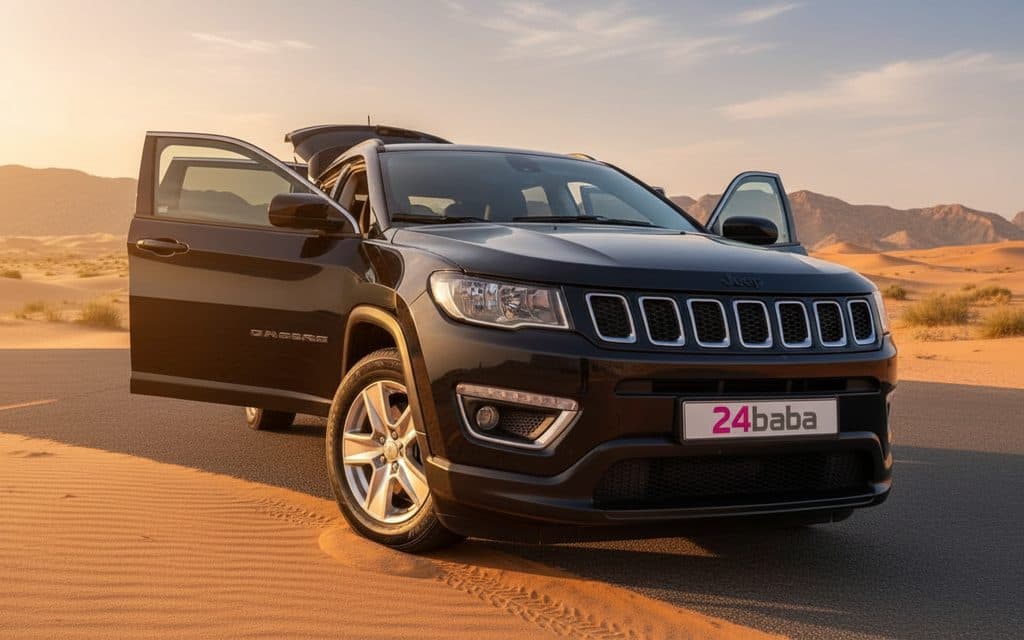 Jeep Compass 2022 Black rental in Dubai