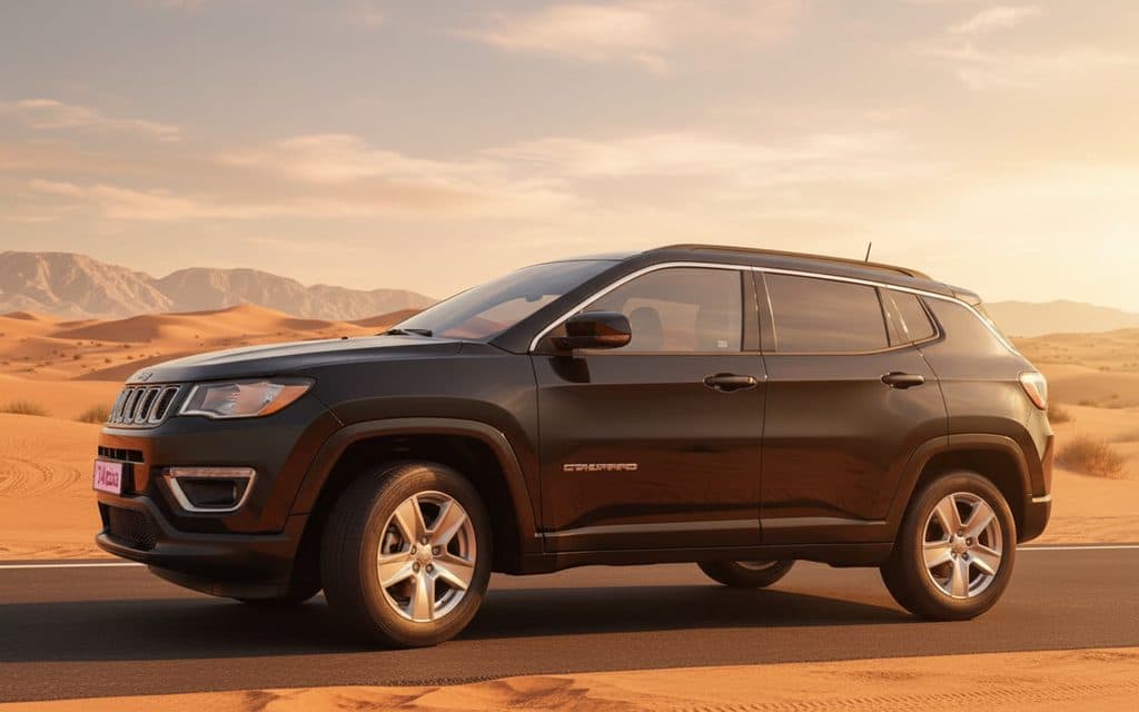 Jeep Compass 2022 Black front view with headlights