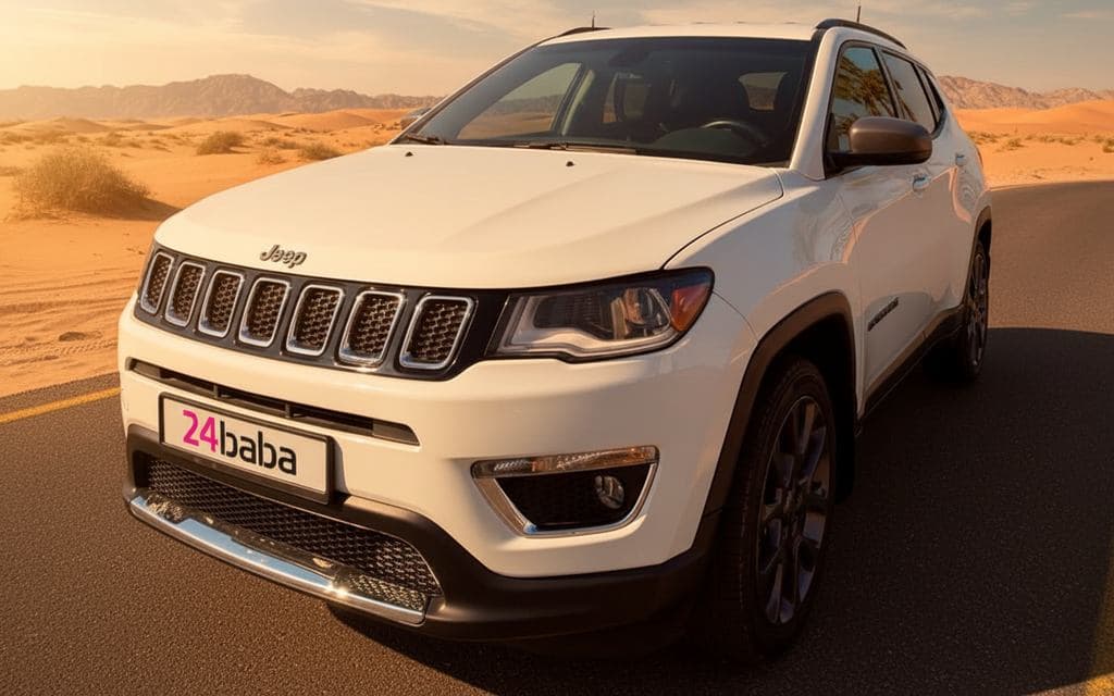 Jeep Compass 2021 White rental in Dubai