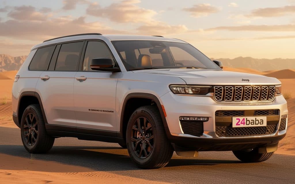 Jeep GrandCherokee 2024 Silver front view with headlights