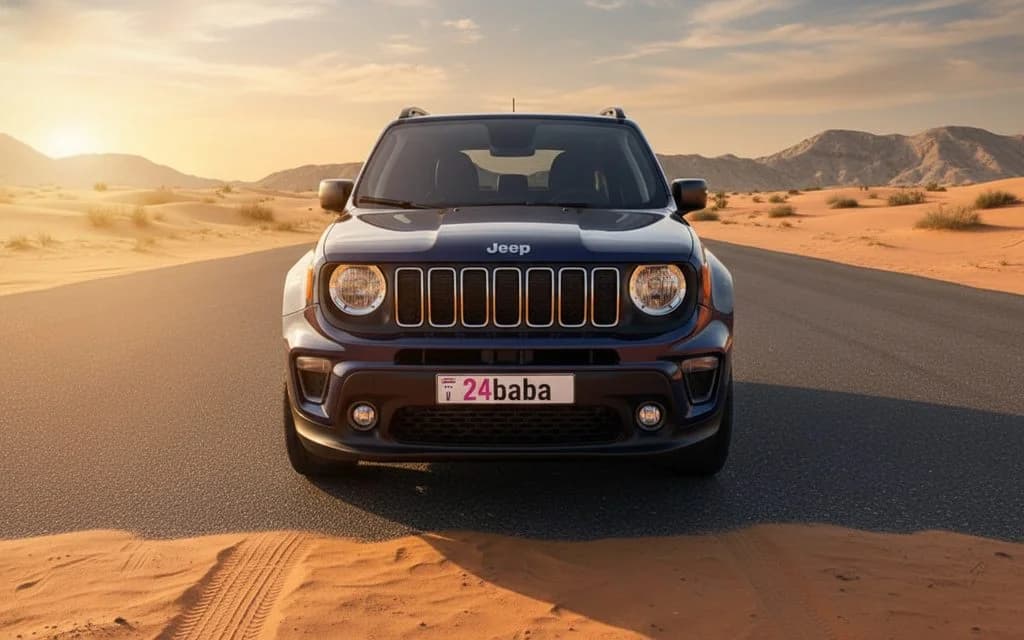 Jeep Renegade 2021 Blue front view with headlights