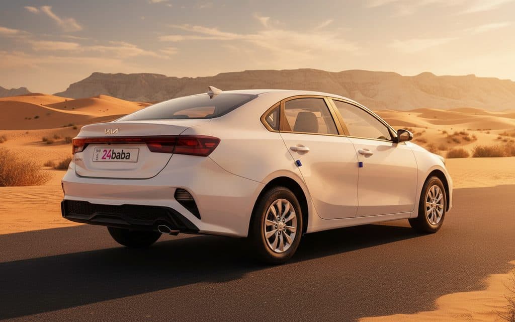 Kia Cerato 2023 White rear view showing taillights