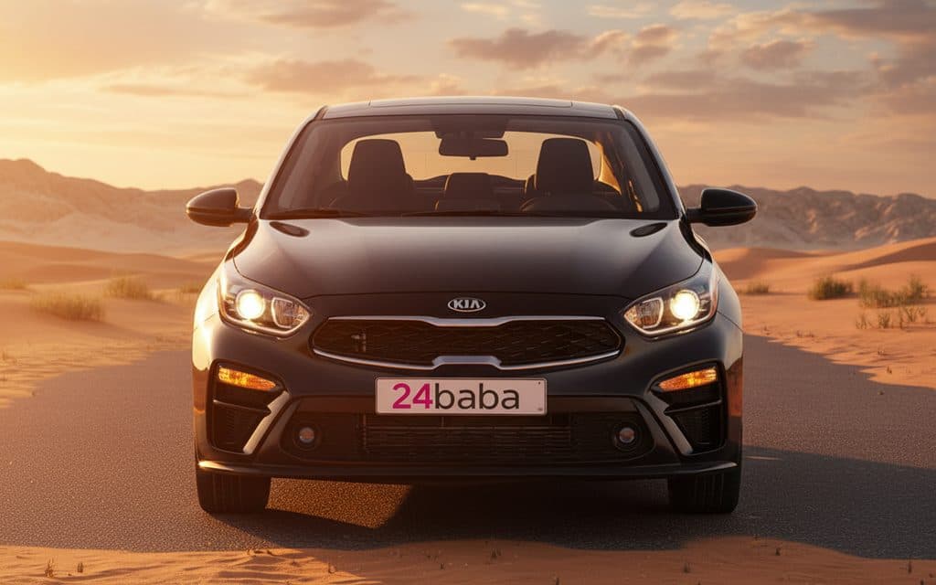 Kia Forte 2023 Black front view with headlights