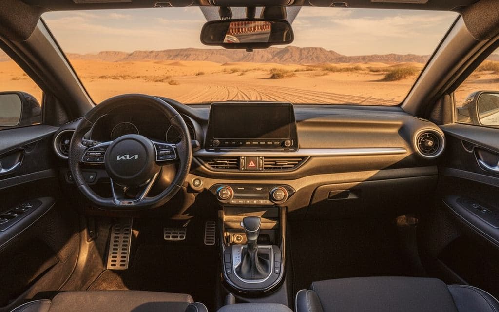 Kia Forte 2022 interior view showing trim