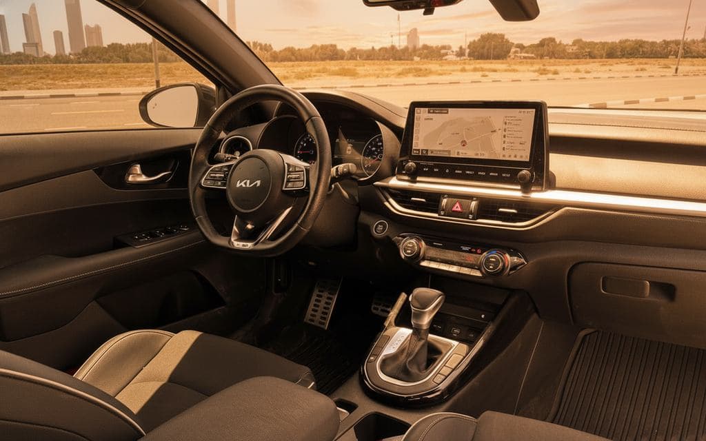 Kia Forte 2023 interior view showing trim