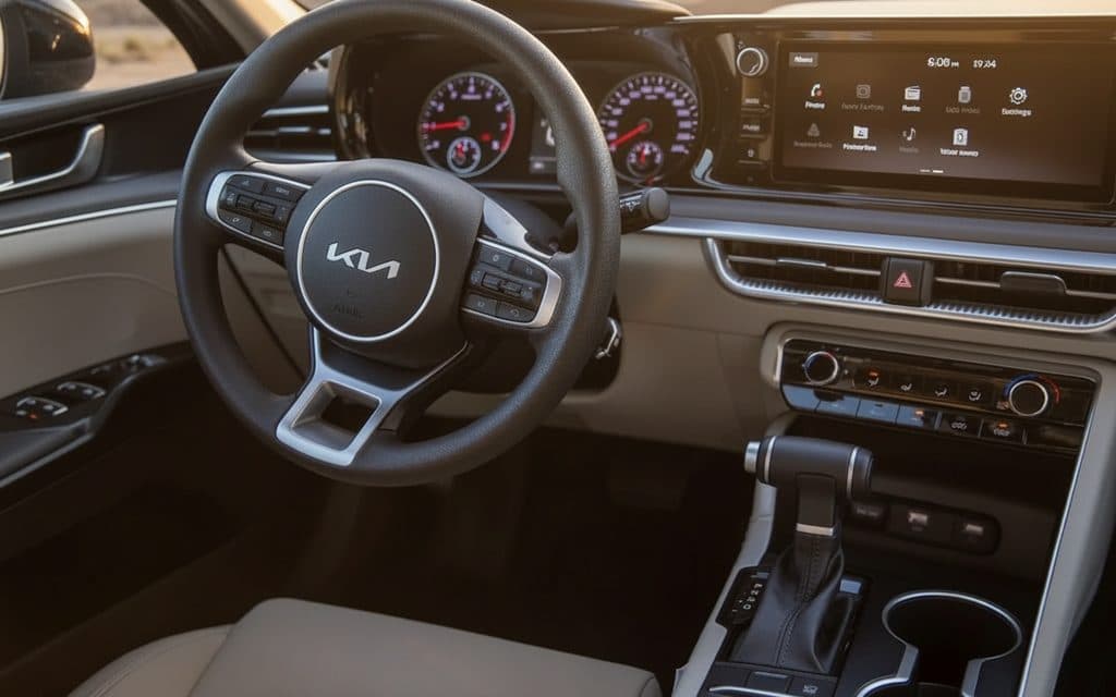 Kia K5 2022 interior view showing trim