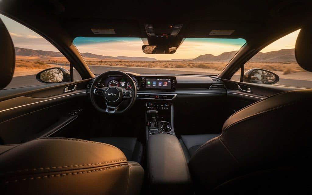 Kia K5 2024 interior view showing trim