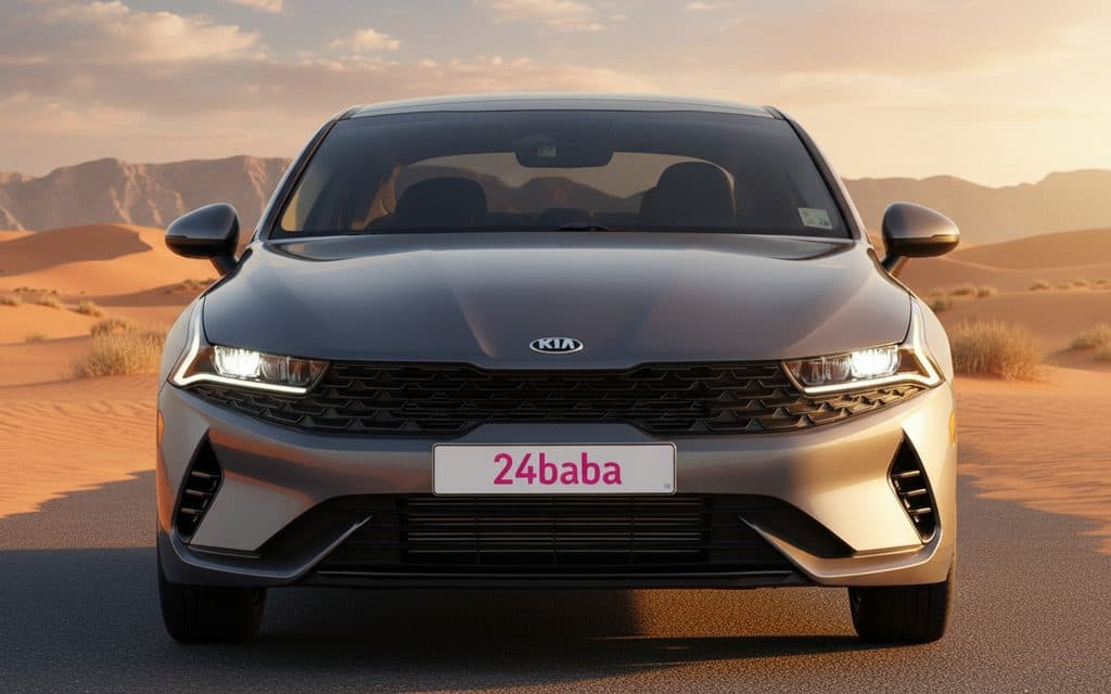 Kia K5 2021 Grey front view with headlights