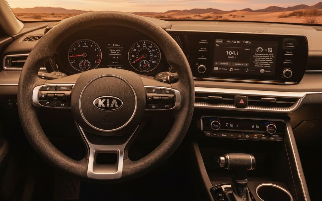 Kia K5 2021 interior view showing trim