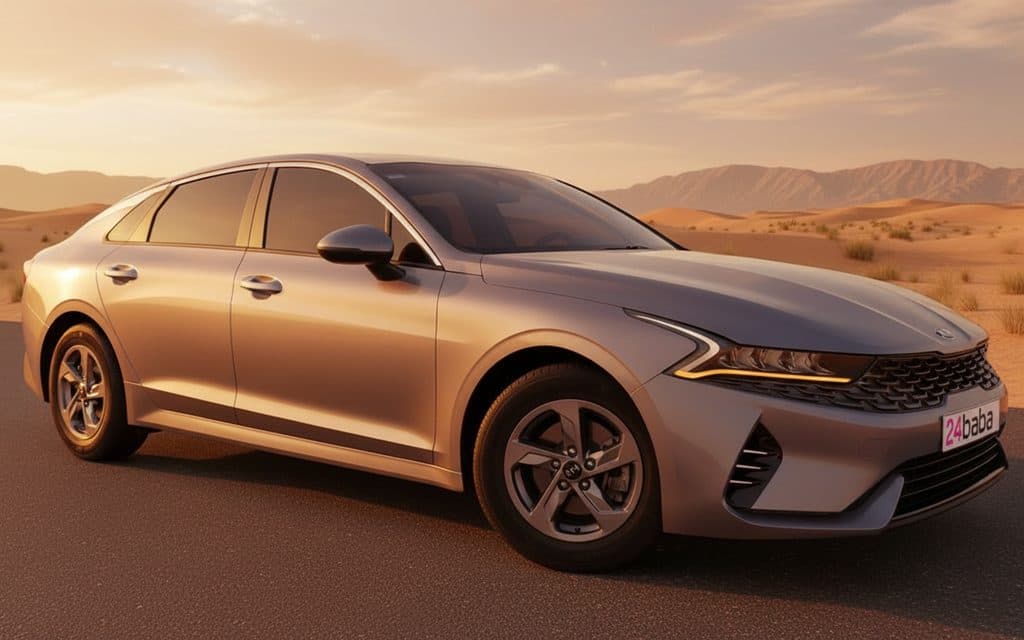 Kia K5 2021 Grey front view with headlights